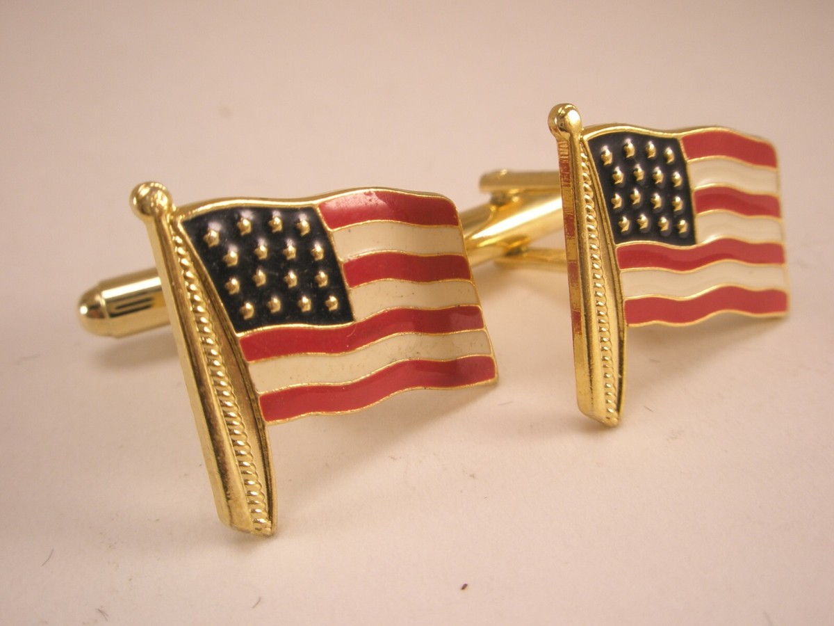 American US Flags Vintage Cuff Links old glory red white blue uncle sam View 4