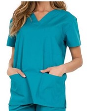 NEW Shop Tirzah Women's Solid Sky Blue Scrub Top Uniform Size 2XL