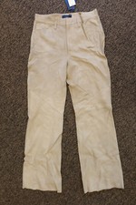 New Polo Ralph Lauren Women's Wide Leg Flare Suede Pants - Size 10 - Khaki