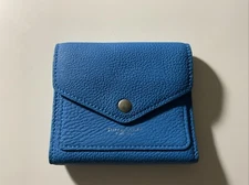 Borgasets Small Wallet Women Genuine Leather RFID Blocking Card Blue