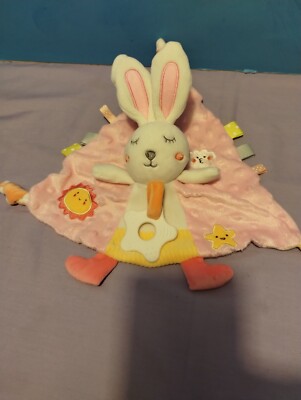 Appease White Rabbit Lovey Security Blanket Ribbon 11