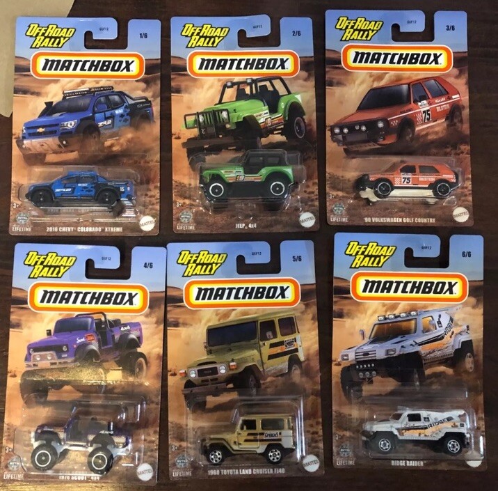 NEW 2024 Matchbox Off-Road Rally Complete Set Of 6 Different Cars