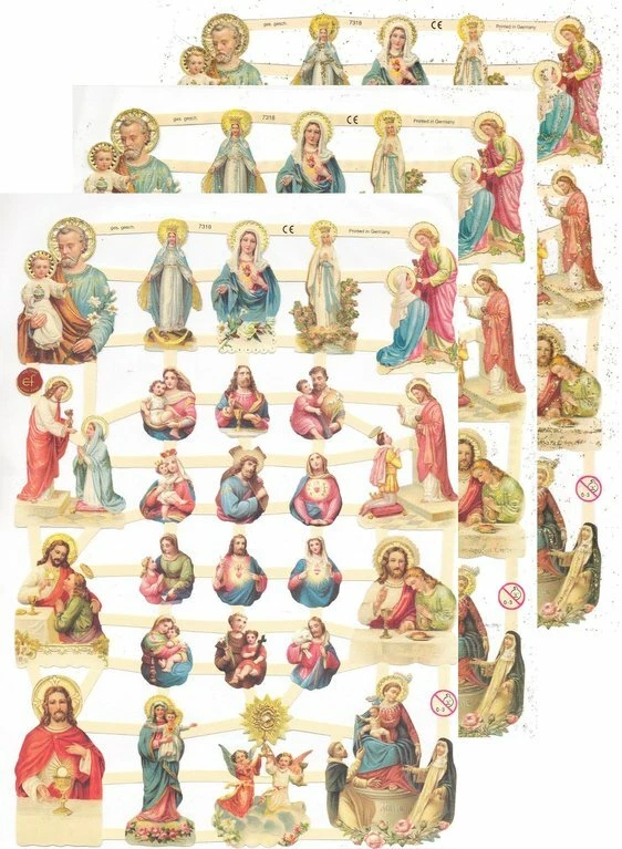 ERNST FREIHOFF Chromo EF Découpis Religieux 7318 Decoupage Collage Carterie
