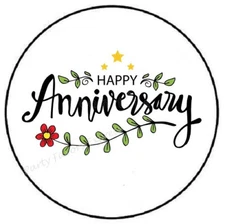 HAPPY ANNIVERSARY ENVELOPE SEALS LABELS STICKERS PARTY FAVORS