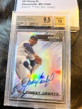 2016 Finest Greats Autographs Sandy Koufax 24/40 BVG 9.5