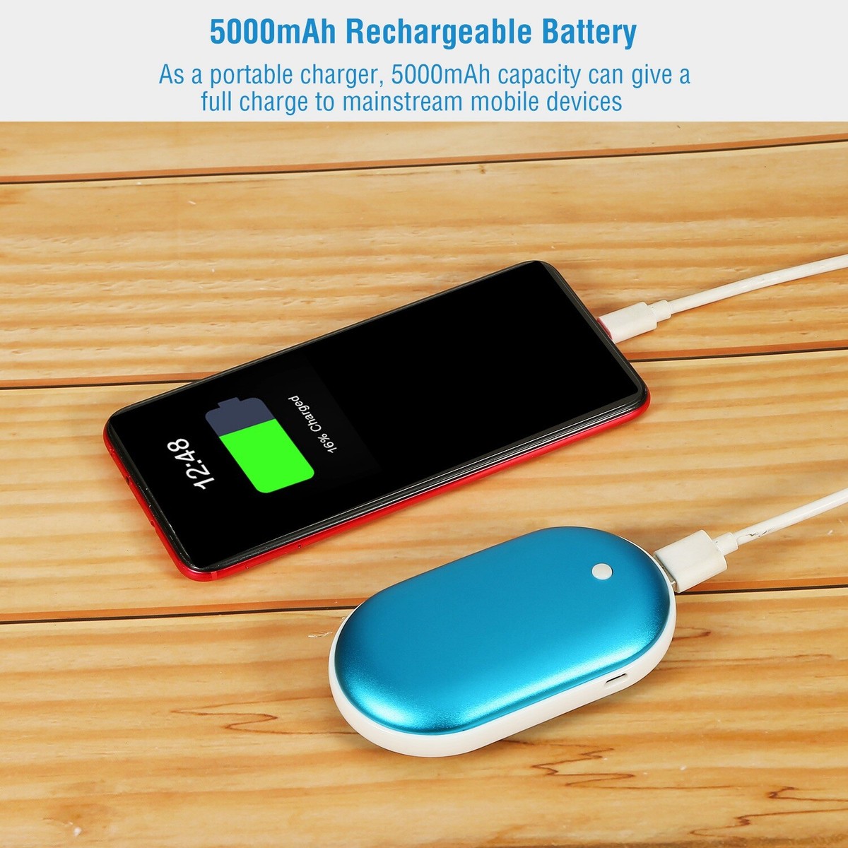 5000mAh Rechargeable Pocket Hand Warmer Power Bank Heater 3 Adjustment  Portable | eBay