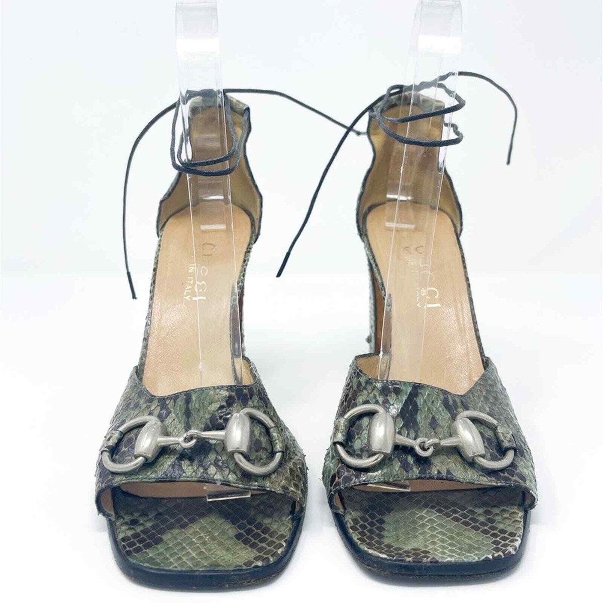 Vintage 90's Gucci Tom Ford SS Python Horsebit Lace Up Block Vintage 90's Gucci Tom Ford SS Python Horsebit Lace Up Block