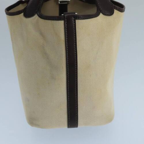 Auténtico bolso de mano de lona beige Hermès Picotin - Imagen 3 de 19