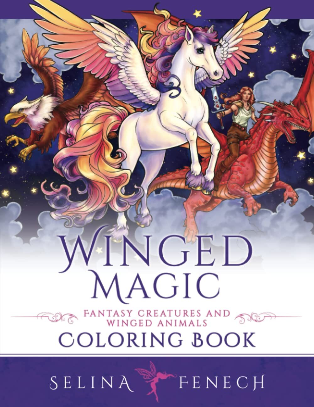 9781922390592 Winged Magic - Fantasy Creatures and Winged Animals Coloring Book