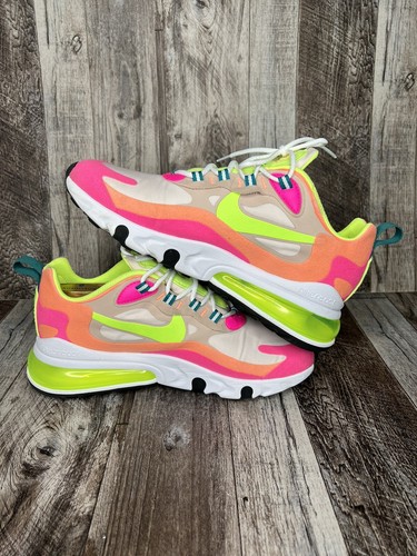 NIKE AIR MAX 270 React DC1863-600 Size 8.5 Pink White Volt Yellow | eBay