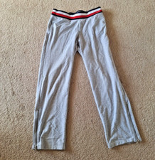 Vintage Tommy Hilfiger Athletic Sweat Pants Stretch waist bottom zip Large Grey