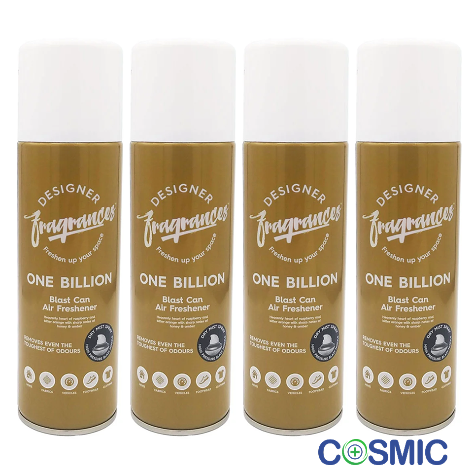 Designer Frangrances Blast Can, One Billion, remove odours, sanitise air, 2 cans - Image 2