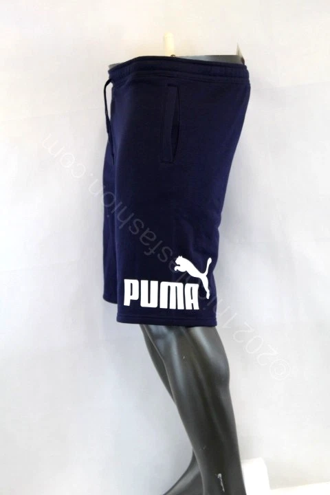 Puma MEN BIG LOGO FLEECE SHORTS PEACOAT BLUE/WHITE 596241-03