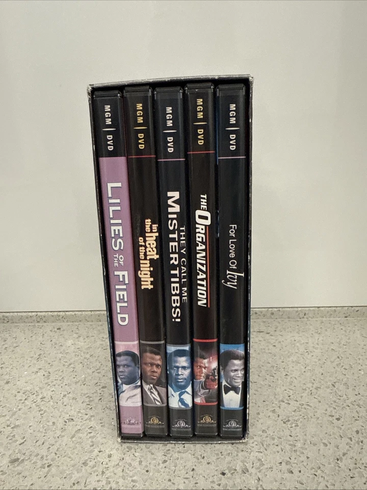 The Sidney Poitier DVD Collection (DVD, 2004, 5-Disc Set) Disks Pristine Foto 3 de 4