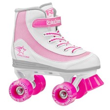 Roller Derby FireStar Youth Girl's Skate White/Pink Size 3,