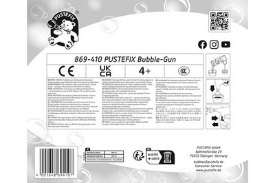Pustefix 869-410 Bubble Gun ''Katze'' blau + 70ml Seifenblasen Fluid