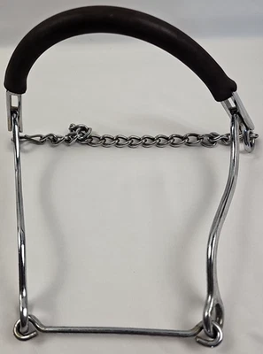 Vintage Rubber Covered Bike Chain Bitless Hackamore 8" w/ Stainless Steel Chain - Image 1 of 4
