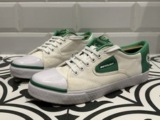 Dunlop Green Flash Men’s Retro Canvas Trainers Cream Green UK Size 9 EU 43