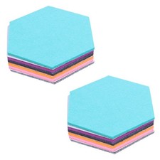 12x Hexagon Felt Pin Board Self Adhesive Bulletin Photo Cork Boards Tiles3555