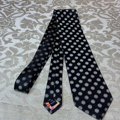 Ted Baker Men's Designer Geometric Tie Black/White/Multicolor Logo Accent