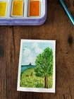ACEO bunnies by the sea. Watercolor landscape. Tiny art. Kelly.Ospina — photo 3