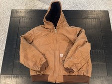 Carhartt Brown Loose Fit 0J0140-M Quilted Canvas Jacket Size XXL