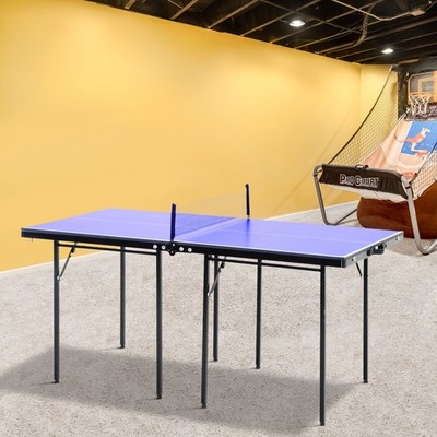 5 Fuß Klappbar Mini Tischtennisplatte Tischtennis Set Professionelles Netz Spiele zum Spielen