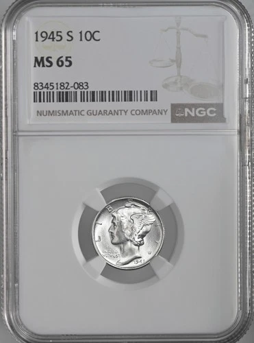 1945-S  10C  MERCURY SILVER DIME  "SAN FRANCISCO MINT"  NGC MS65 #8345182-083