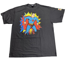 Vintage 1998 DC Comic Superman Shirt Black 2XL Black Shorts Sleeves Made In USA