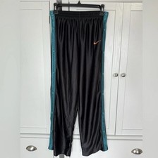 Nike Youth L (14-16) Tearaway Snap Track Pants Black Teal Athletic Warmup Retro