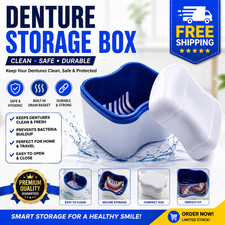 Box Denture Box Bath Dentures Container with Basket Denture