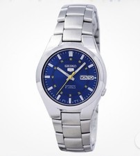 Seiko 5 Sports SNK615K1 Automatic Watch Day-Date Stainless Steel Sunburst Blue