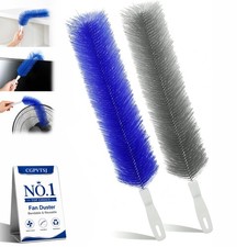 2PCS Fan Cleaning Brush Bendable Microfiber Duster Cleaner Window Head Reusab...