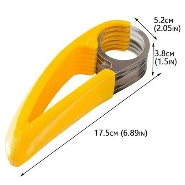 2Pcs Banana Slicer Fruit Knife Veggie Cutter Kitchen Bar Tool Stainless Steel
