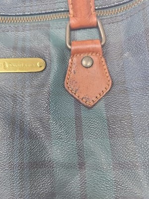 POLO RALPH LAUREN Blackwatch Check Mini Boston Bag green Used | eBay