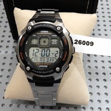New Casio WORLD TIME ILLUMINATOR Digital Watch-Black SS