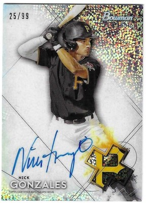 Nick Gonzales 2021 BOWMAN STERLING MLB PROSPECT AUTOGRAPH CARD Pirates AUTO /99