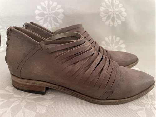 Free People Lost Valley Leather Ankle Booties Taupe Sz 40 - Picture 2 of 11