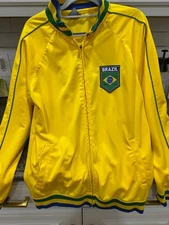 rhinox brazil yellow soccer /track jacket men's medium