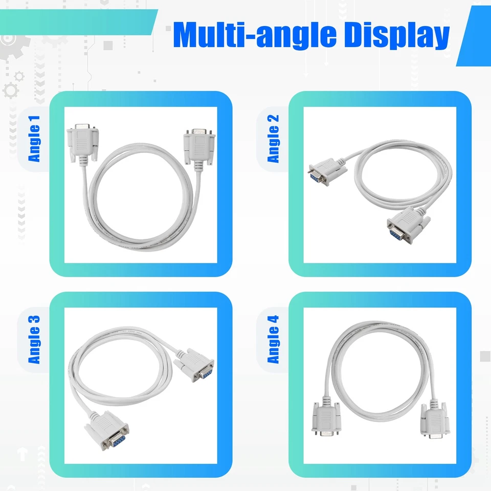 1PC 5ft F / F Serial RS232 Null Modem Cable Female to Female DB9 FTA Cross5841 - Image 3 of 4
