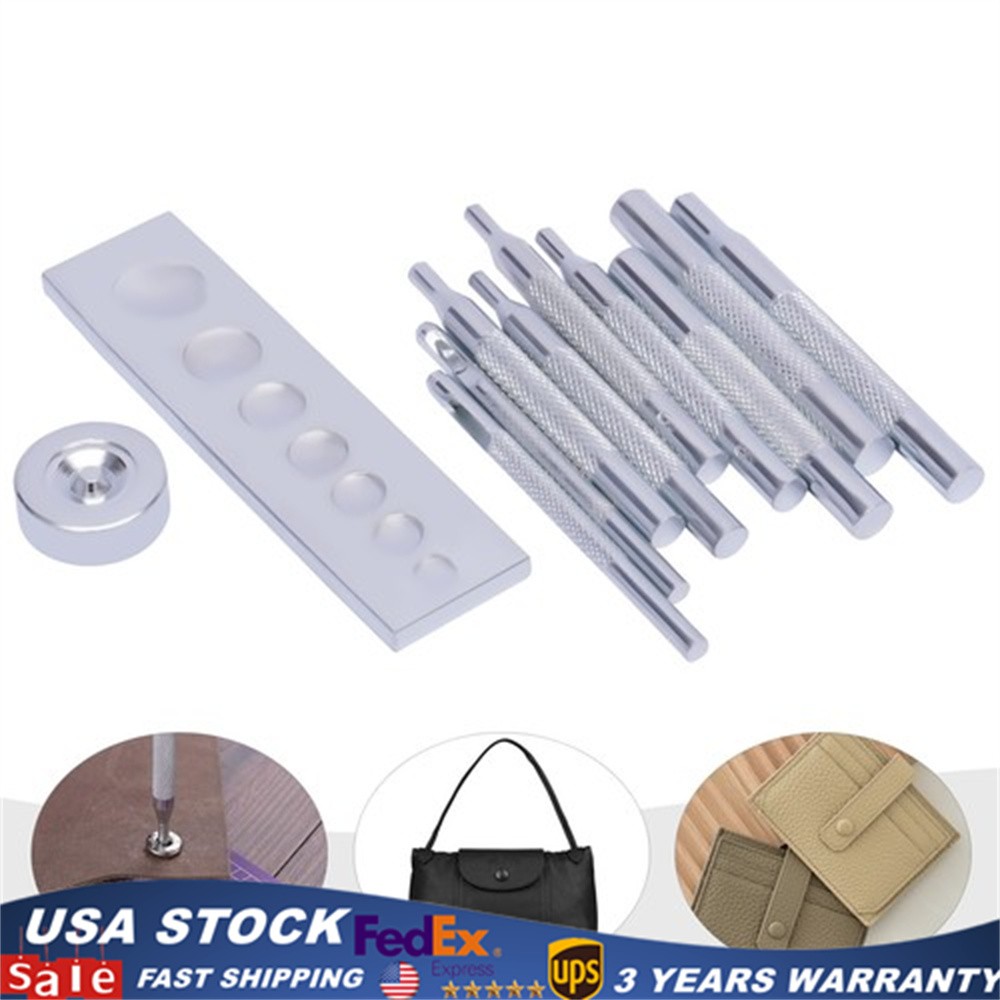 Craft Tool Die Punch Snap Kit Rivet Setter with Base for Punch Hole & Button