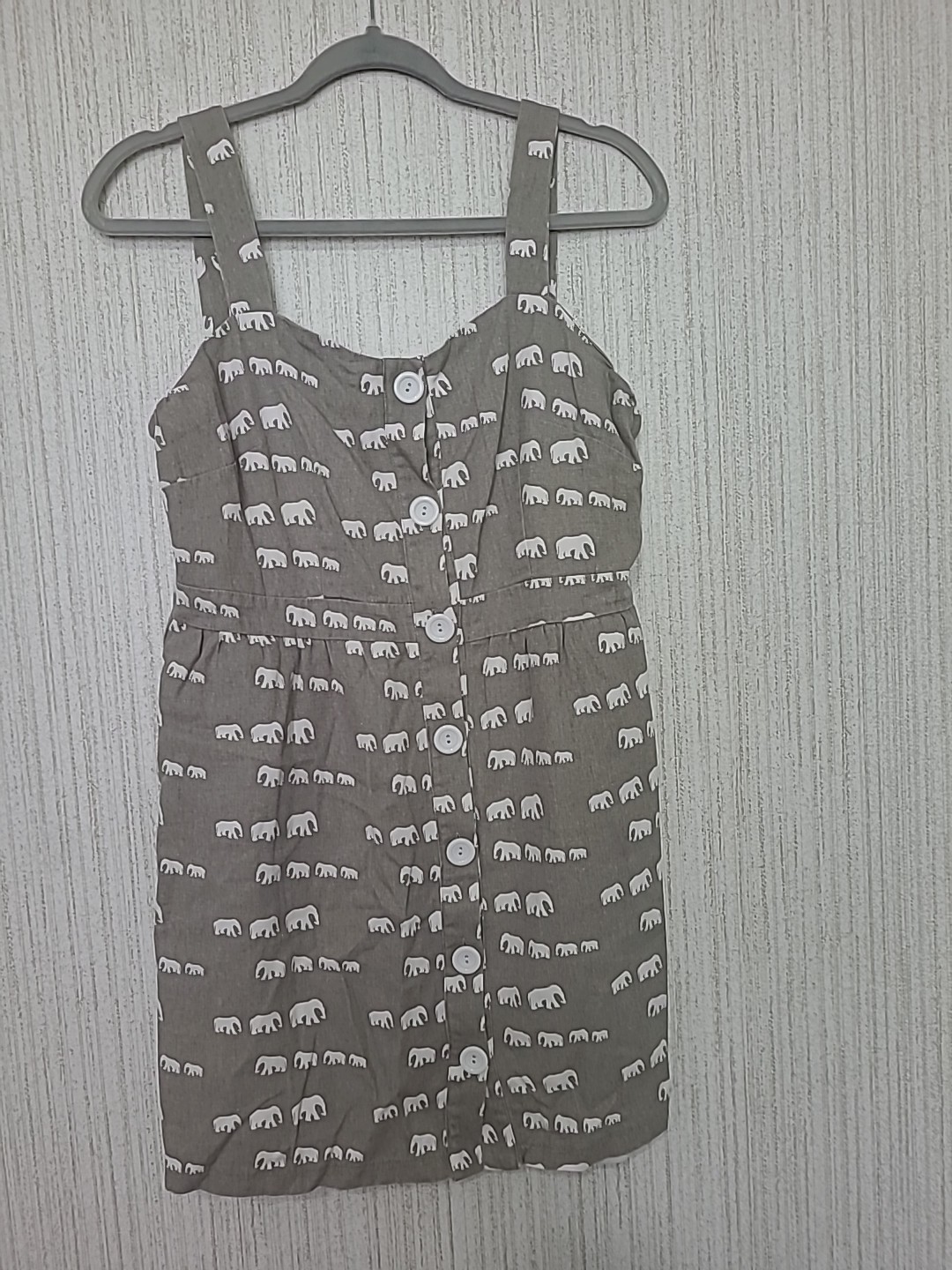 Abito grigio stampa elefante anatre in fila taglia media