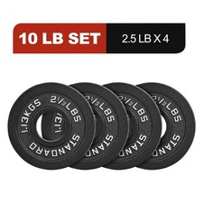 2.5LB X 4 / 2Inch Cast Iron Weight Plates,2-Inch Hole, Black with Silver Numbers