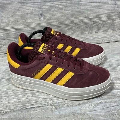 Adidas Originals Women s 9.5 Gazelle Bold Casual Sneakers IF5195 Shadow Red Gold