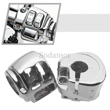 Chrome Handlebar Control Switch Housings Cover For Harley Softail Fat Boy FLFB