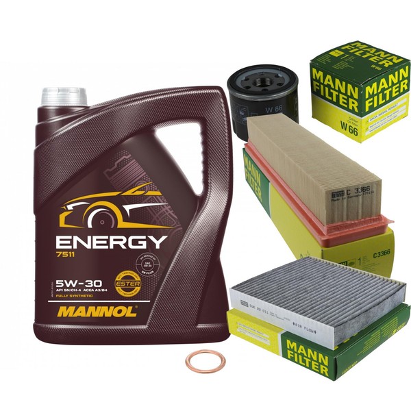 Mann Inspektionspaket 5L Mannol Energy 5W-30 FüR Renault Clio IV 1.2 16V-image