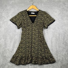 Urban Outfitters Women Dress Medium Black Newport Micro Floral Fairy Grunge Sz M