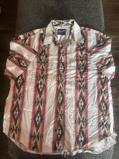 Vintage Wrangler Western Shirt Mens Pearl Snap Striped Cowboy Rodeo See Desc
