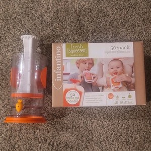 Infantino Fresh  Squeezed baby food Pouches, squooshi pump/filler honemade 