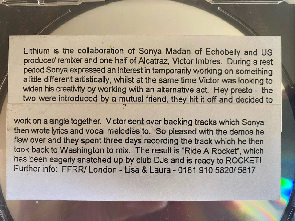 LITHIUM and SONYA MADAN - Li - Subversive Records 1997 CD - Bild 3 von 3